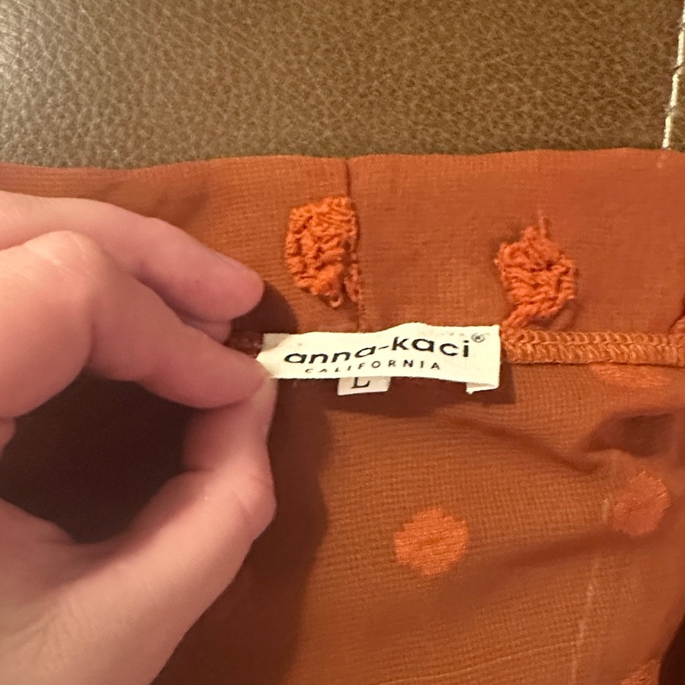 Anna-Kaci Orange Embroidered Sheer Cardigan - Picture 2 of 3